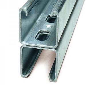 2x41x41x2.5mm Heavy Back to Back Slotted Strut Channel Pre-Galv (82mm Deep) - 3m